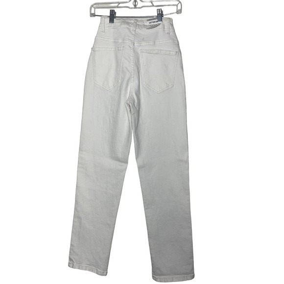 New Cotton On Stretch Straight Leg White Jeans Denim Size 2 - Picture 2 of 12